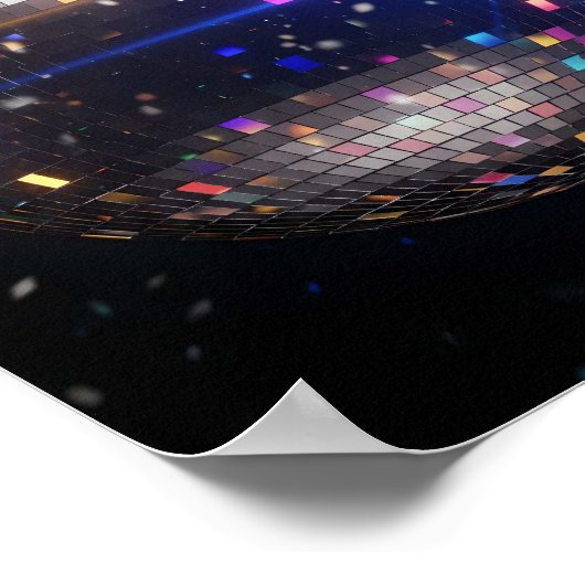 Discokoorts: glinsterende spiegelbal poster