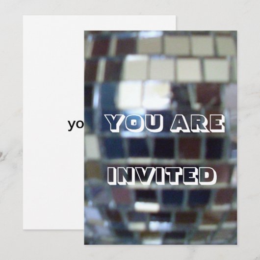 Discokugel-Einladung Kaart (Voorkant / Achterkant)