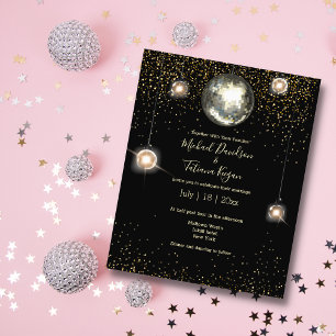  discolichtverlichting glitters huwelijksuitnodigi flyer
