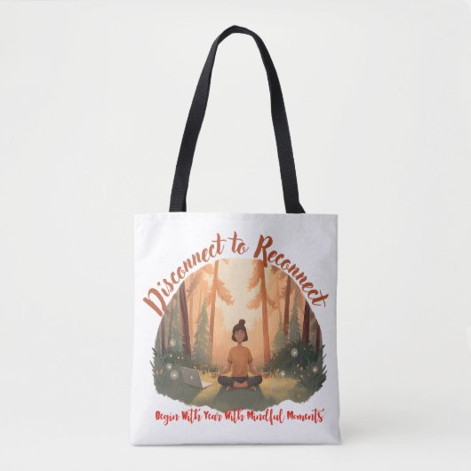 Disconnect to reconnect forest meditation art tote bag (Voorkant)