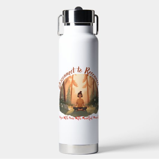 Disconnect to reconnect forest meditation art waterfles (Voorkant)