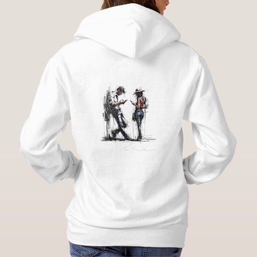 Disconnected Parallel Screens Silent Conversation Hoodie (Achterkant)