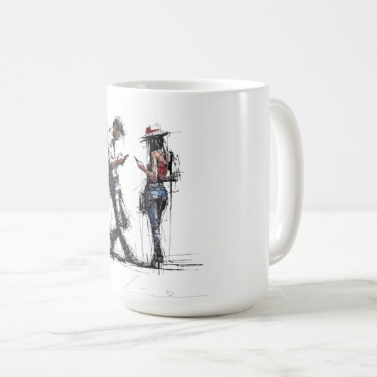 Disconnected Parallel Screens Silent Conversation Koffiemok (Voorkant rechts)