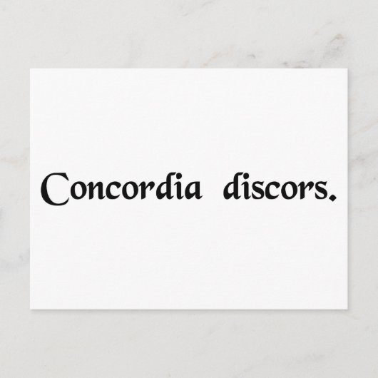 Discordante harmonie briefkaart (Voorkant)