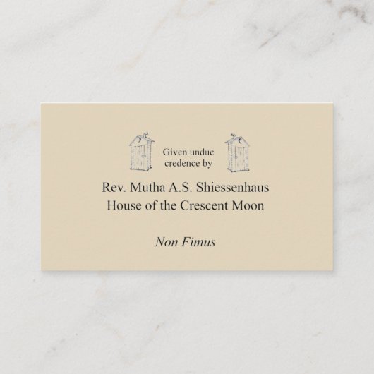 Discordian Pope Card (Phoenix Cabal versie) Visitekaartje (Achterkant)