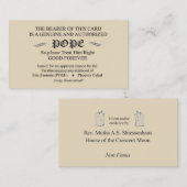 Discordian Pope Card (Phoenix Cabal versie) Visitekaartje (Voorkant / Achterkant)