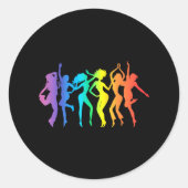Disco's Dancer Rainbow Ronde Sticker (Voorkant)