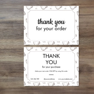 Discount and Thank you Card for Small Coffee Shop Informatiekaartje