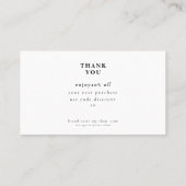 Discount Code Thank You Card Small Business Visitekaartje (Achterkant)