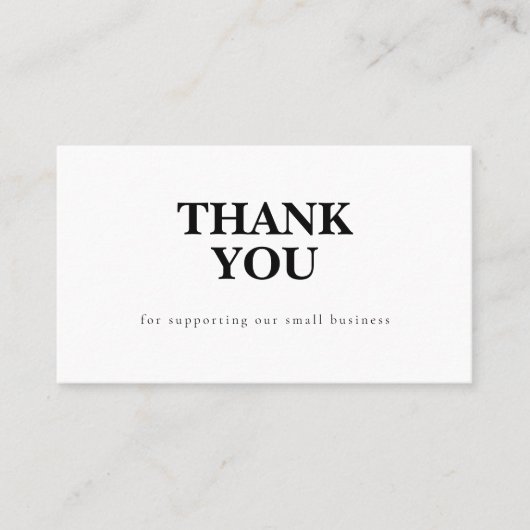 Discount Code Thank You Card Small Business Visitekaartje (Voorkant)