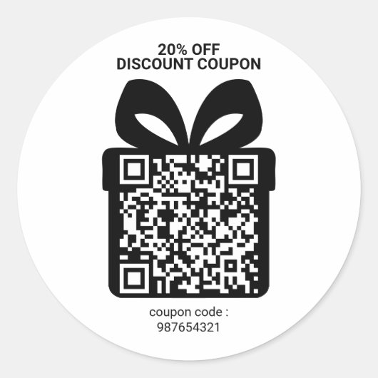 Discount Coupon QR Code Ads Marketing Ronde Sticker (Voorkant)