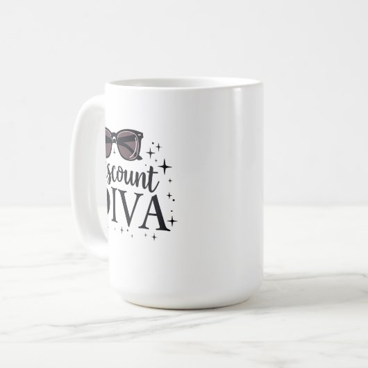 Discount Diva - Chic & Savvy Shopping Queen Koffiemok (Voorkant links)