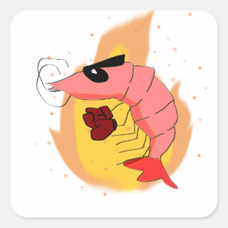Discount Fighter Shrimp Vierkante Sticker