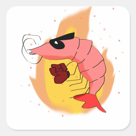 Discount Fighter Shrimp Vierkante Sticker (Voorkant)