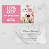 Discount voor planning van gebeurtenissen visitekaartje (Voorkant / Achterkant)