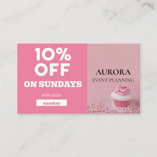 Discount voor planning van gebeurtenissen visitekaartje (Voorkant)