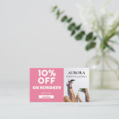 Discount voor planning van gebeurtenissen visitekaartje (Staand voorkant)