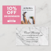 Discount voor planning van gebeurtenissen visitekaartje (Voorkant / Achterkant)