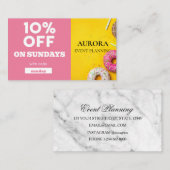 Discount voor planning van gebeurtenissen visitekaartje (Voorkant / Achterkant)