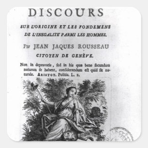 "Discours l'Origine et les Fondements Vierkante Sticker