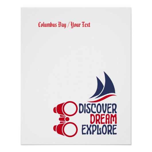 Discover dream explore editable perfect poster (Voorkant)