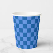 Discover the Allure of Blue Checkerboard Pattern Papieren Bekers (Achterkant)
