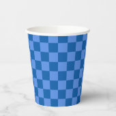 Discover the Allure of Blue Checkerboard Pattern Papieren Bekers (Links)