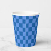 Discover the Allure of Blue Checkerboard Pattern Papieren Bekers (Rechts)