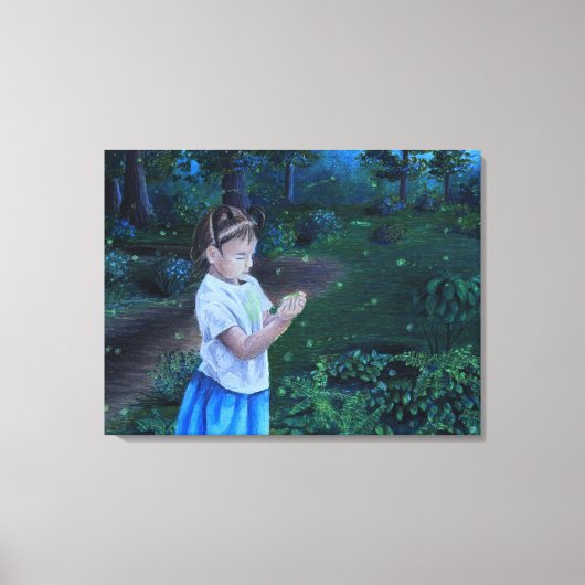 Discovering Fireflies Canvas Afdruk (Voorkant)