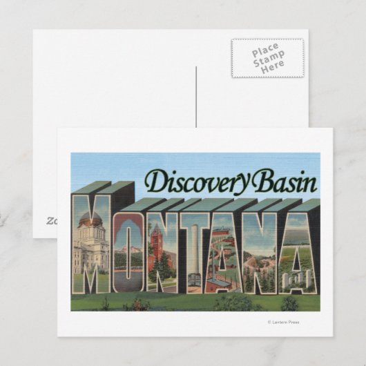 Discovery Basin, Montana - grote Letter-scènes Briefkaart (Voorkant / Achterkant)