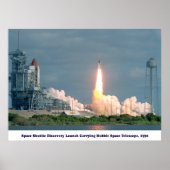 Discovery Carrying Hubble Telescope 1990 Poster (Voorkant)