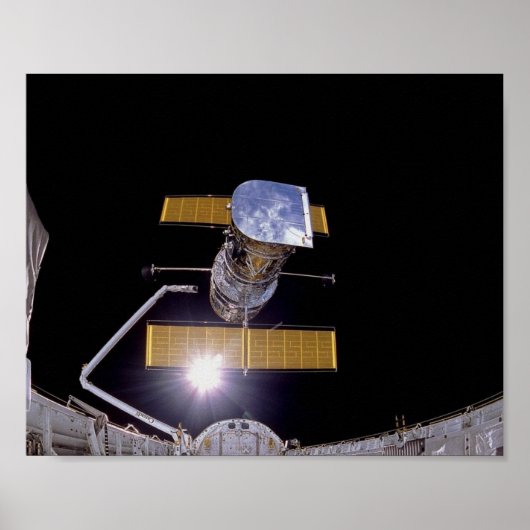 Discovery implementeert de Hubble Space Telescope Poster (Voorkant)