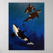 "Discovery" Orca en wrakstukken Poster (Voorkant)