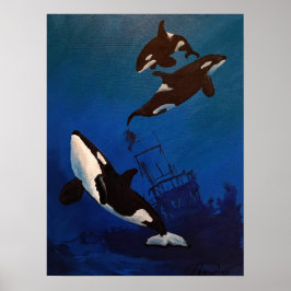 "Discovery" Orca en wrakstukken Poster