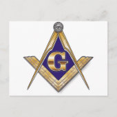 Discreet blauw vierkant & kompassen briefkaart (Voorkant)