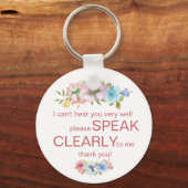 Discreet doof, moeilijk te horen florale hibiscus sleutelhanger (Voorkant)