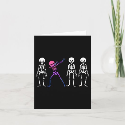 Discrete Biual Skeleton Subtle BI Pride Halloween Kaart (Voorkant)