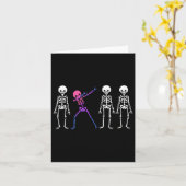 Discrete Biual Skeleton Subtle BI Pride Halloween Kaart (Gele Bloem)