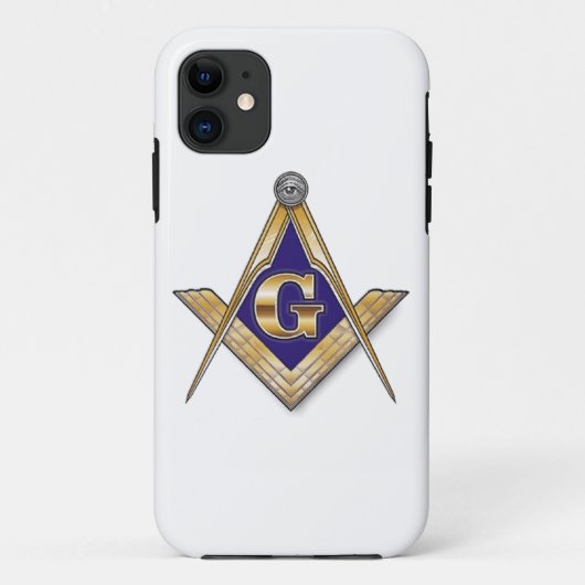 Discrete Blauwe Vierkant & Kompassen Case-Mate iPhone Case (Achterkant)