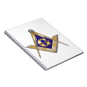 Discrete Blauwe Vierkant & Kompassen Notitieboek (Rechterzijde)