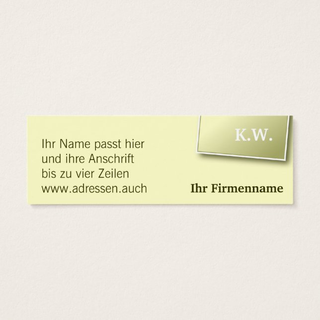 Discrete kleine kaarten mini visitekaartjes (Achterkant)