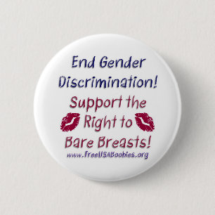 Discriminatie en bare Breasts Kiss Button