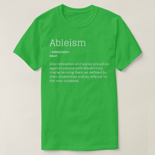 Discriminatie van mensen met een handicap t-shirt (Design voorkant)