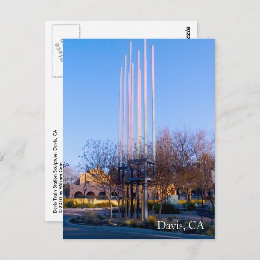 Disculptuur station Davis Train Briefkaart (Voorkant / Achterkant)