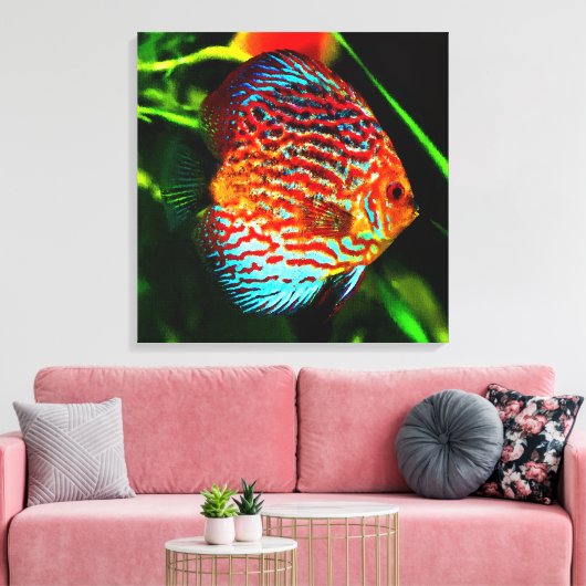Discus aquarium vis canvas print (Insitu (Woonkamer))