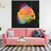 Discus aquarium vis canvas print (Insitu (Woonkamer))
