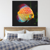 Discus aquarium vis canvas print (Insitu (Slaapkamer))