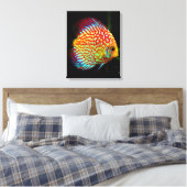 Discus aquarium vis canvas print (Insitu (Slaapkamer))