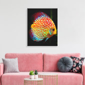 Discus aquarium vis canvas print (Insitu (Woonkamer))
