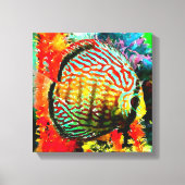 Discus aquarium vis canvas print (Voorkant)